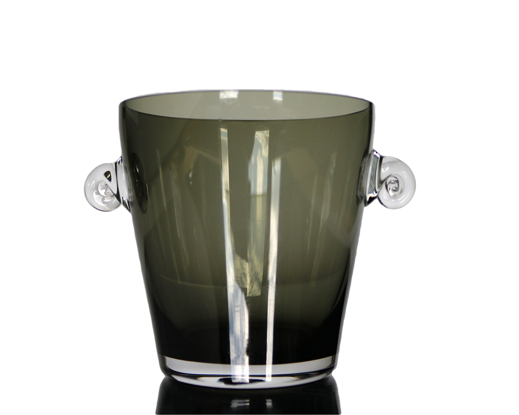 Small Glass Ice Bucket / Ice Holder Smoky Glass Etsy