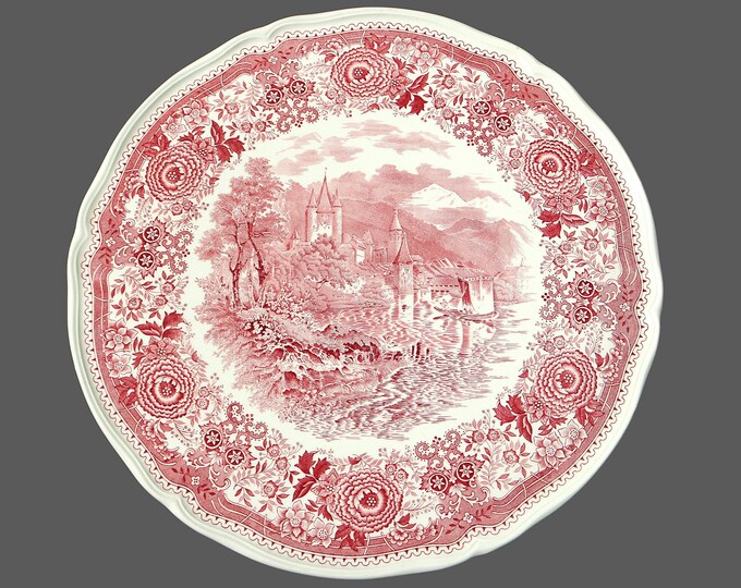 Large Cake Serving Plate Red and White Porcelain VILLEROY Etsy