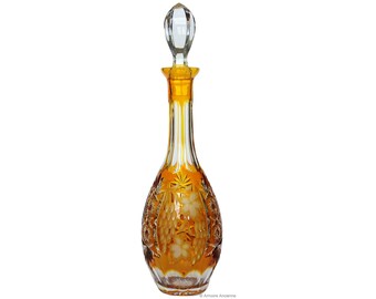 Crystal DECANTER with Amber Overlay, NACHTMANN Traube