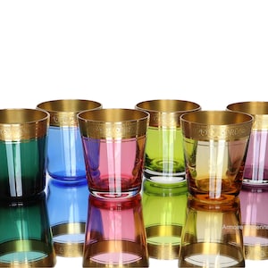 Crystal SHOT Glasses with Gold Rim - THERESIENTHAL | Set of 6
