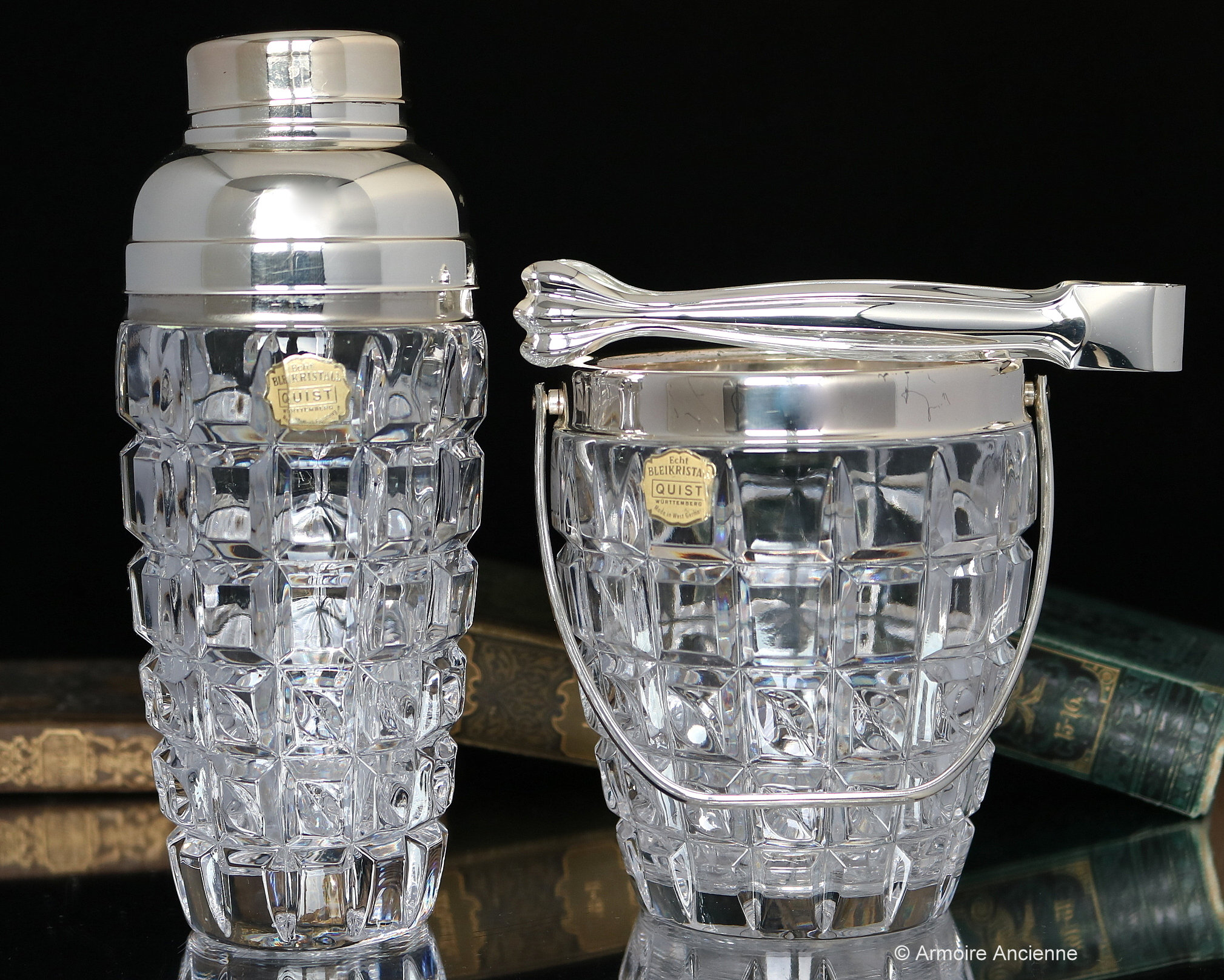 Silver-Plated Mounting Frosted Glass COCKTAIL SHAKER