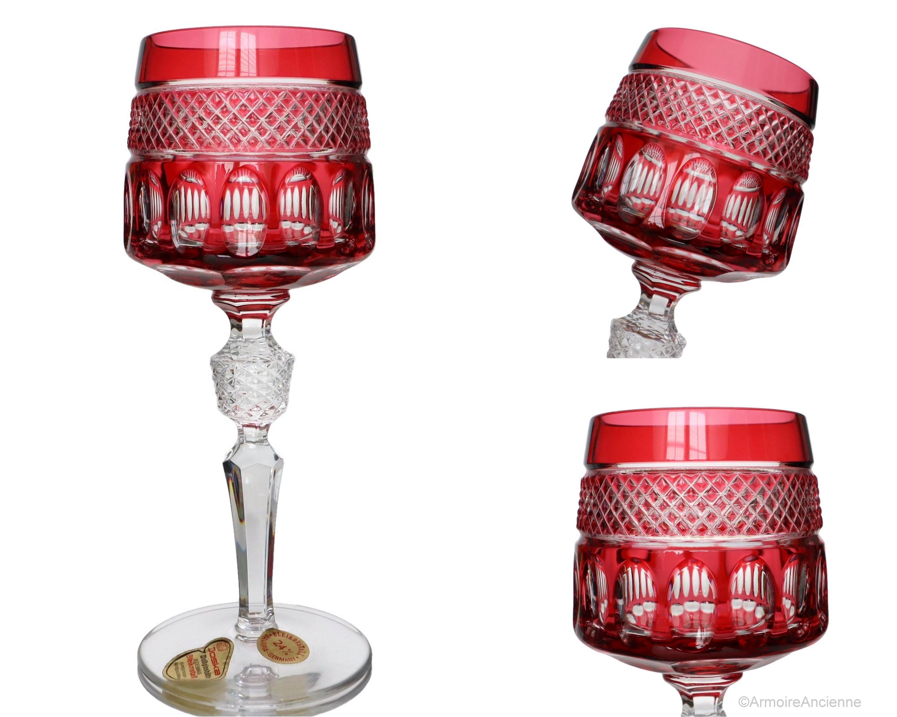 6x Colored Crystal Wine Glasses - JOSKA - Etsy