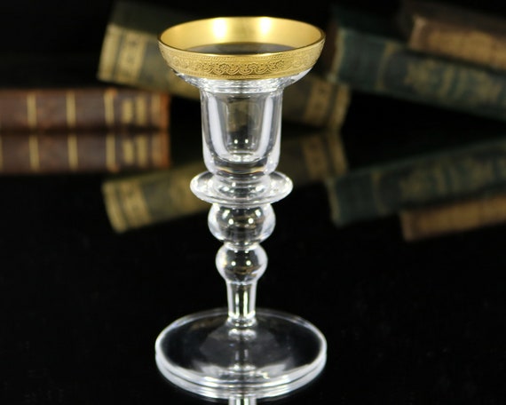 Eisch ガラス製キャンドルスタンド EISCH クリスタル キャンドルホルダー 24K ゴールドリム付き - Etsy 日本