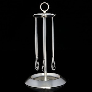 6x CHAMPAGNE STIRRERS, Silver-plated - Swizzle Sticks