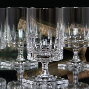 スクエアフットのクリスタルワイングラス - ROSENTHAL、ベルリンパターン、ジョージ・バトラー・ジェンセン