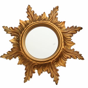 Golden Sunburst-spiegel, kunststof lijst - Sun Mirror, Italië