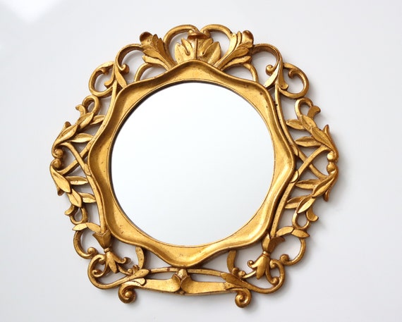 Kleiner Spiegel im Verzierten Vergoldeten Rahmen, Italien - .de