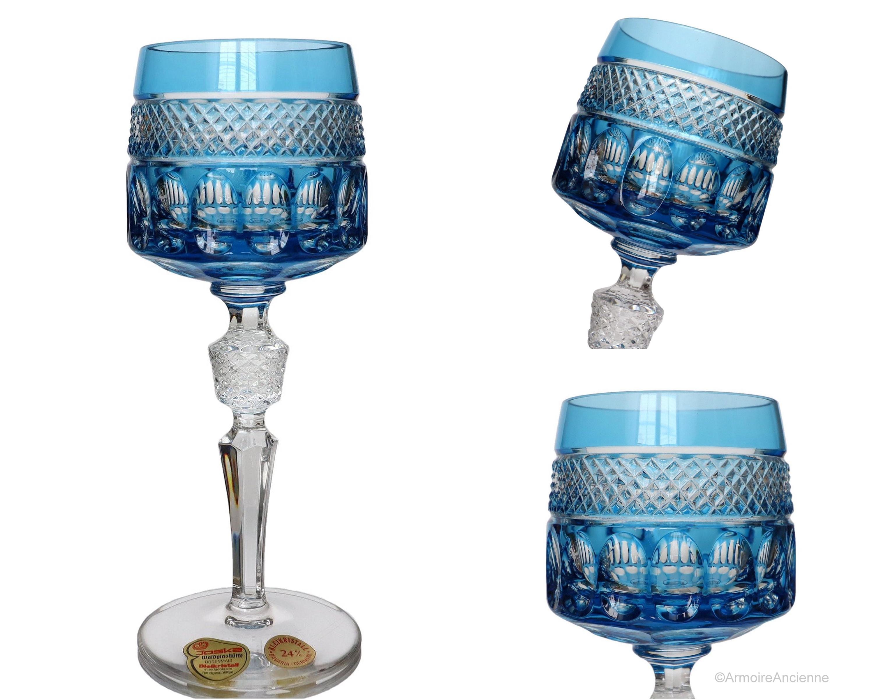 6x Colored Crystal Wine Glasses - JOSKA - Etsy