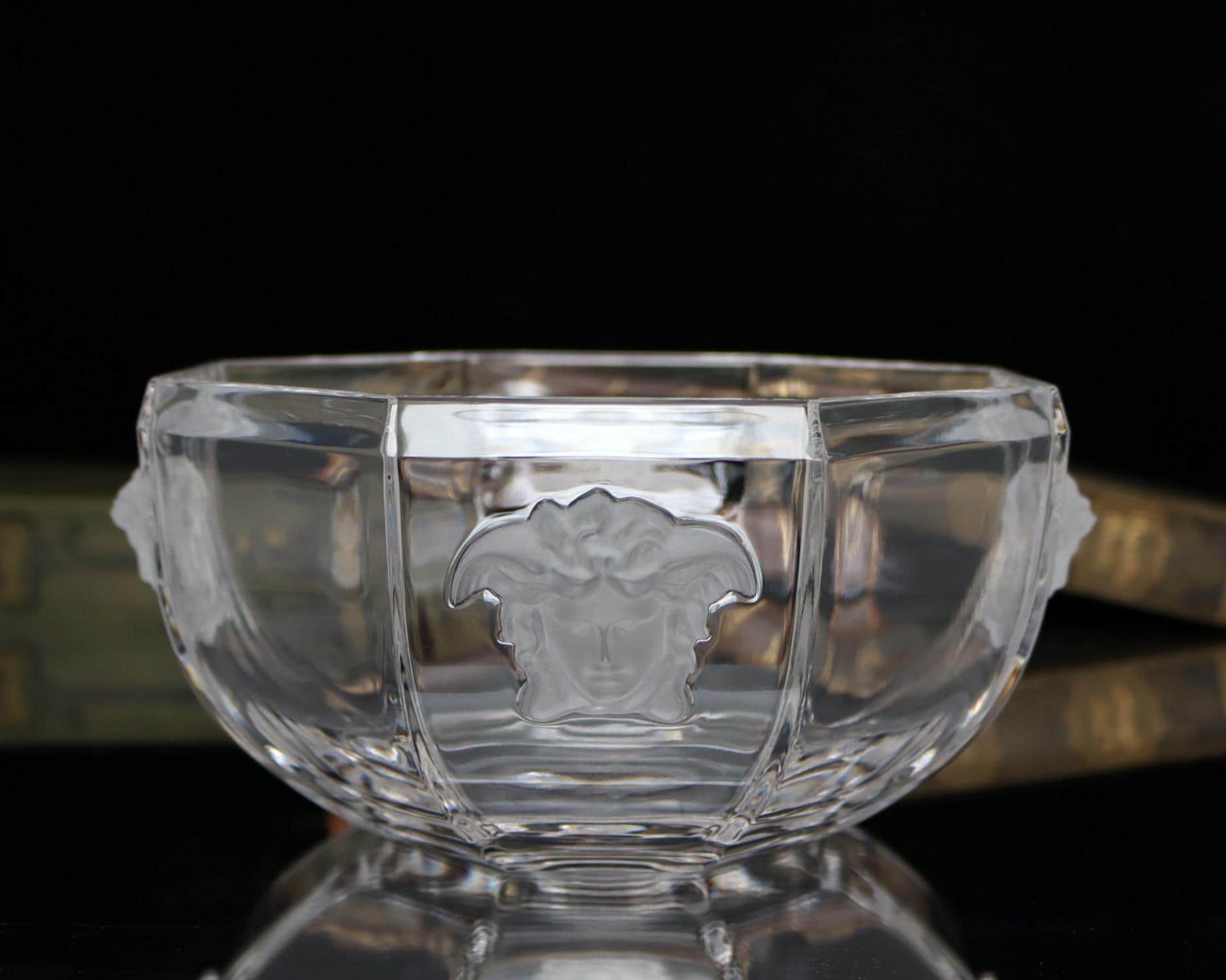 VERSACE メデューサ　クリスタル　フルーツボウル Rosenthal Versace Crystal Salad Bowl - Medusa Lumière Line - Etsy