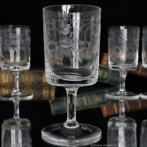 6 copas de cristal para aperitivos - THERESIENTHAL Radgravur