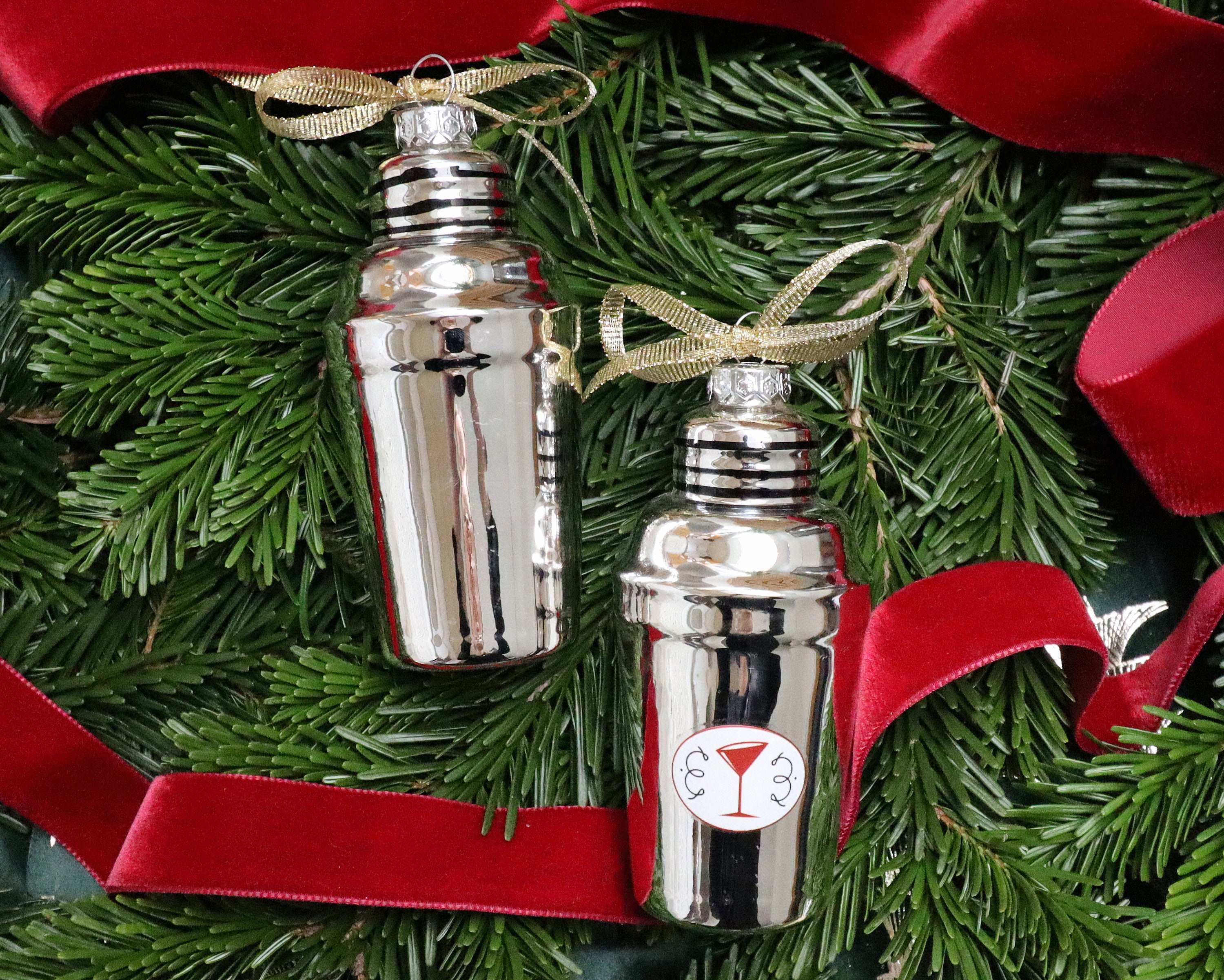 1x Glass Christmas Ornament - Cocktail Shaker