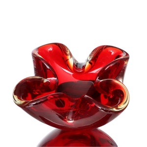 Small Murano Glass Bowl in Red