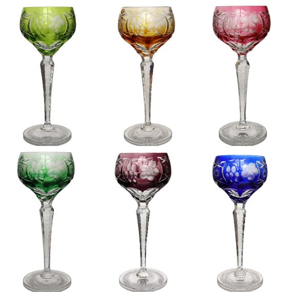 6x Large Colored Crystal Wine Glasses - NACHTMANN Traube (2nd Grade) - Etsy