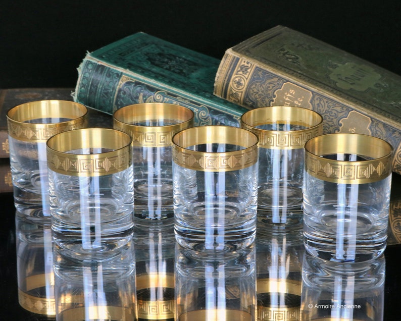 6x Crystal SHOT Glasses with Gold Rim Small LIQUEUR or Etsy