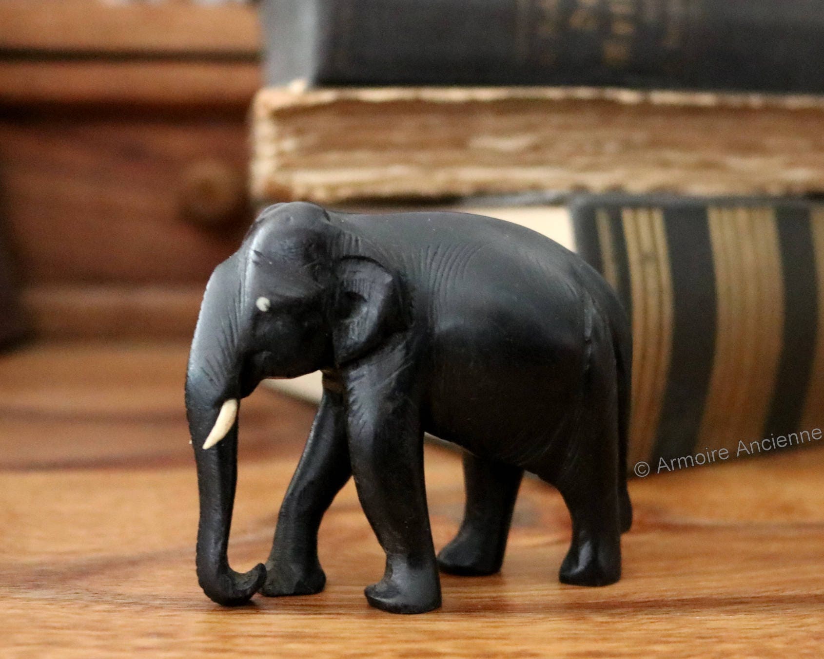 Hand Carved Small Wooden Elephant Figurine / African Art Etsy