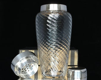 Glass COCKTAIL SHAKER with Twisted Pattern - WMF