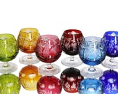 1x Large COGNAC Glass with Overlay - NACHTMANN - Traube Grapes Pattern
