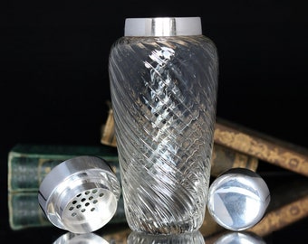 Glascocktailshaker med vridet mönster, försilvrad montering - WMF