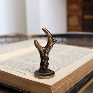 Bronze Cigarette Ash Extinguisher in Deer Antler Design - Pipe Tamper