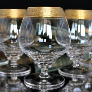Crystal Cognac Glasses with Gold Rim - Brandy Snifters - THERESIENTHAL | Set of 2
