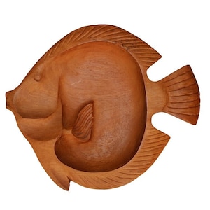XL Teak Tray in Angelfish Design, Danish