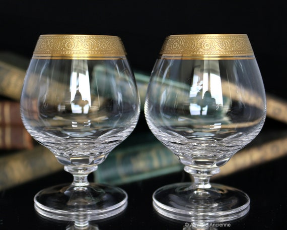 Bicchieri da COGNAC in cristallo con bordo dorato Bicchieri da brandy  THERESIENTHAL / Set da 2 -  Italia