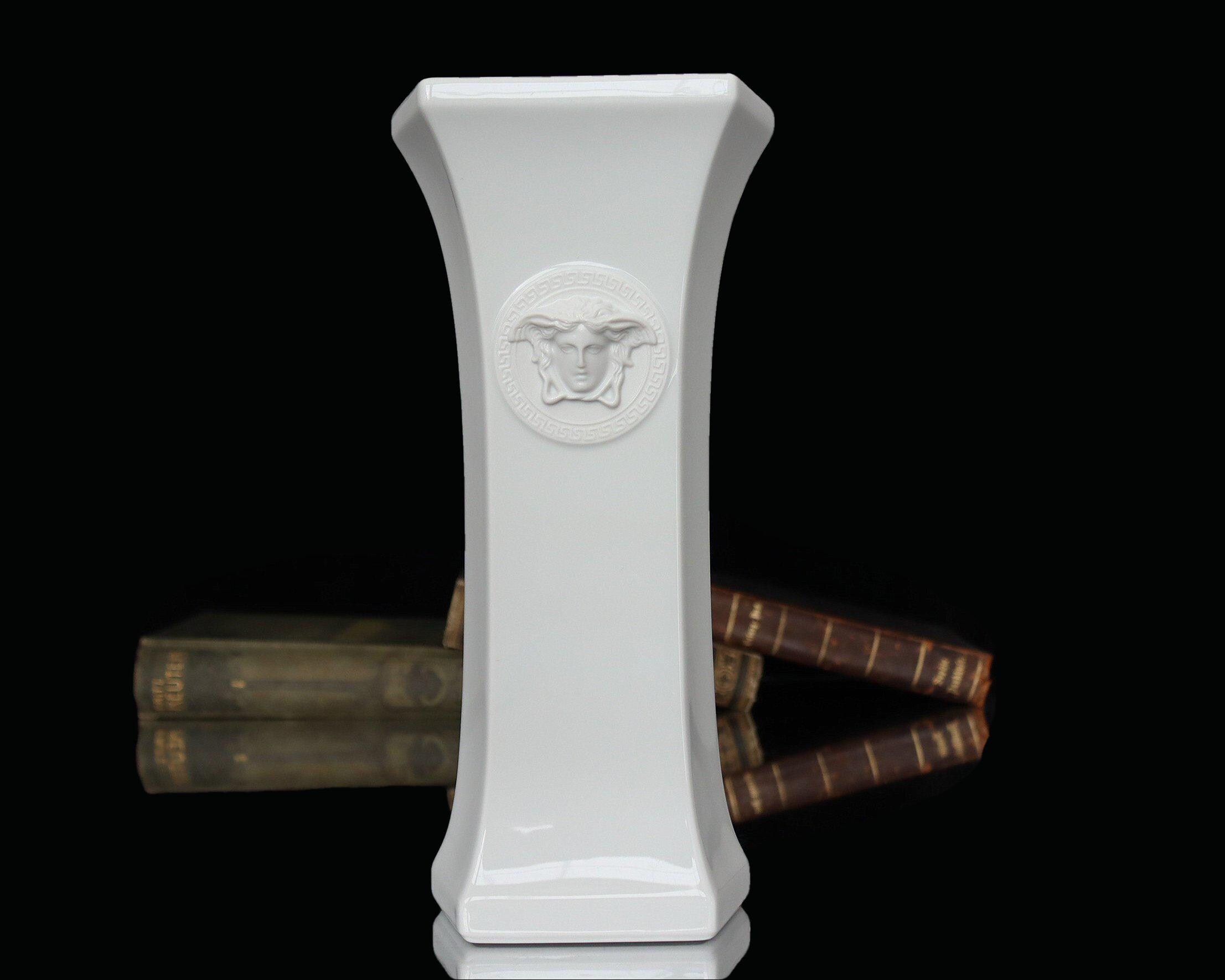 ローゼンタール ヴェルサーチ 磁器製花瓶（ホワイト、ゴルゴナライン