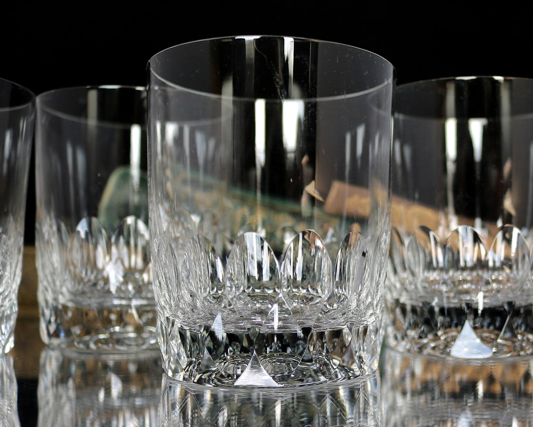 Crystal WHISKEY Glasses Old Fashioned Low Ball Bar Cart Etsy