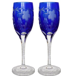 Nachtmann Traube Kristall Prosecco Flöten in Kobalt Blau, 2er Set