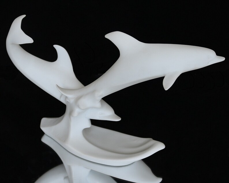 Large AK KAISER Bisque Porcelain Figurine Dolphin Pair | Etsy