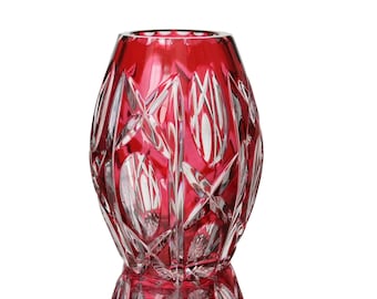 ナハトマン ルビーレッドクリスタル花瓶 – ドイツ製ハンドカット鉛