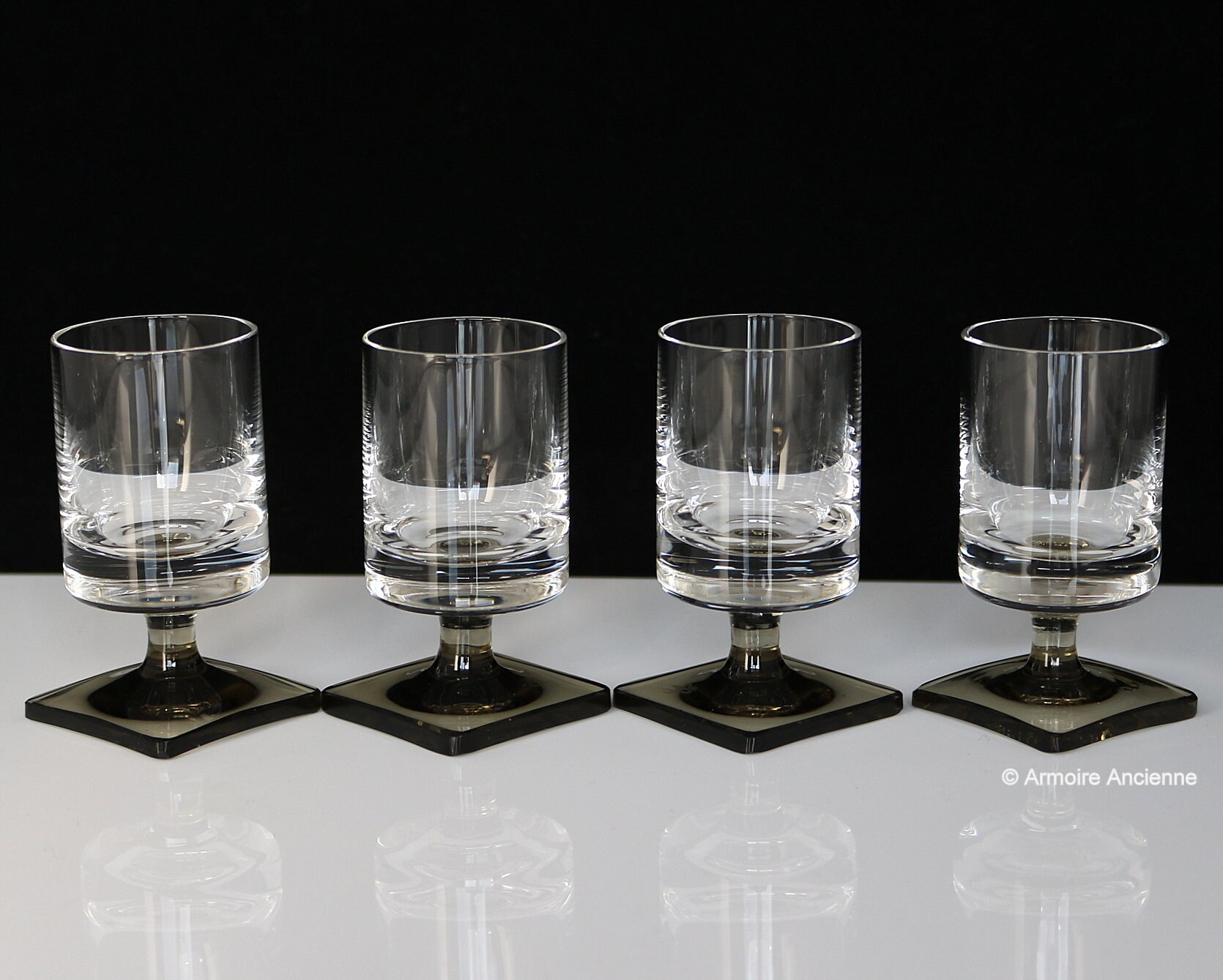 Rosenthal Crystal Studio Line Cordial Shot Glass Set of 8 / Square Base /  Barware Gifts / Vintagesouthwest 