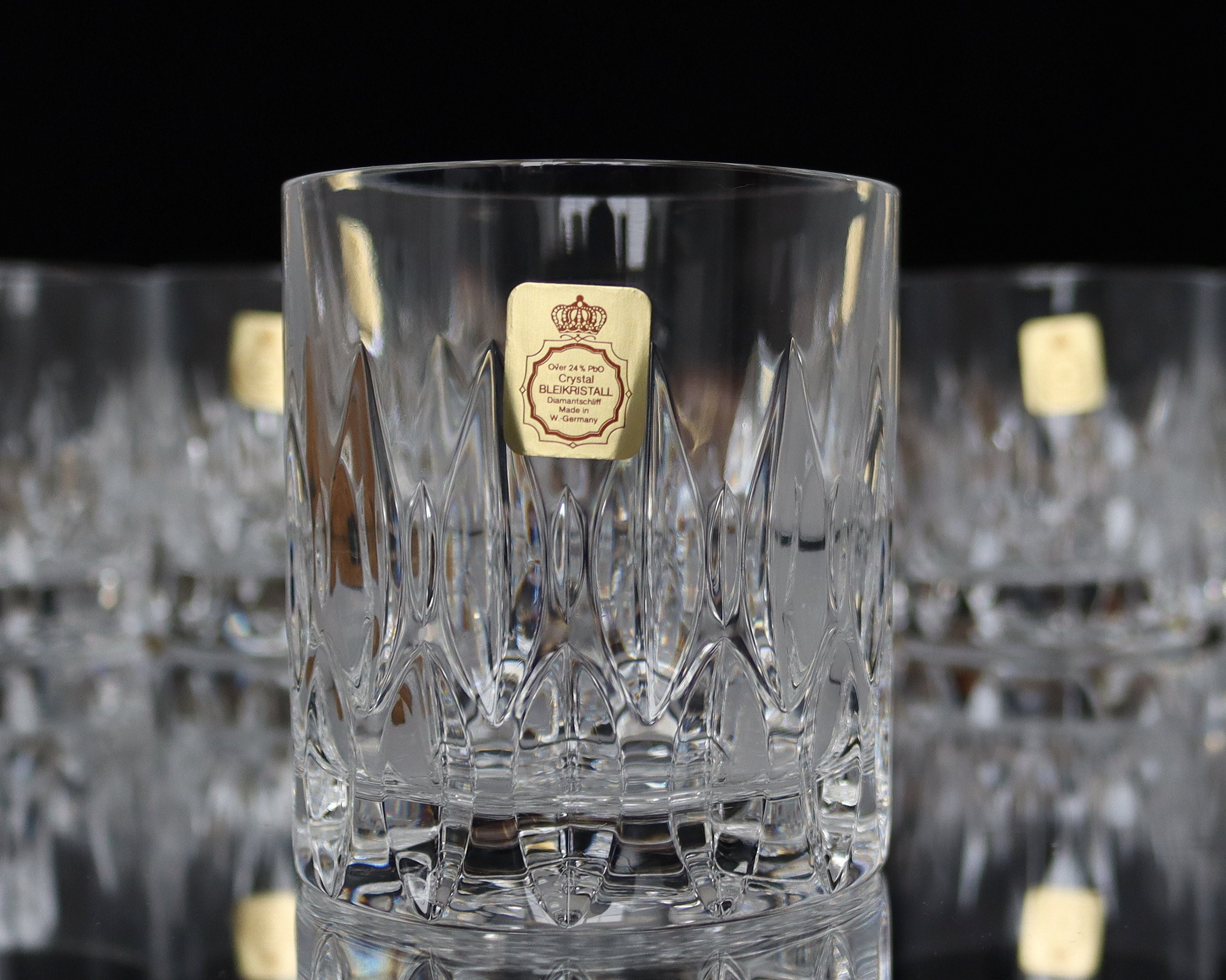 2x Crystal Whiskey Glasses Low Ball Tumblers NACHTMANN 
