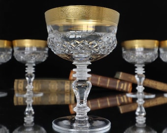 Crystal CHAMPAGNE Coupe Glasses with 24K Gold Rim - THERESIENTHAL