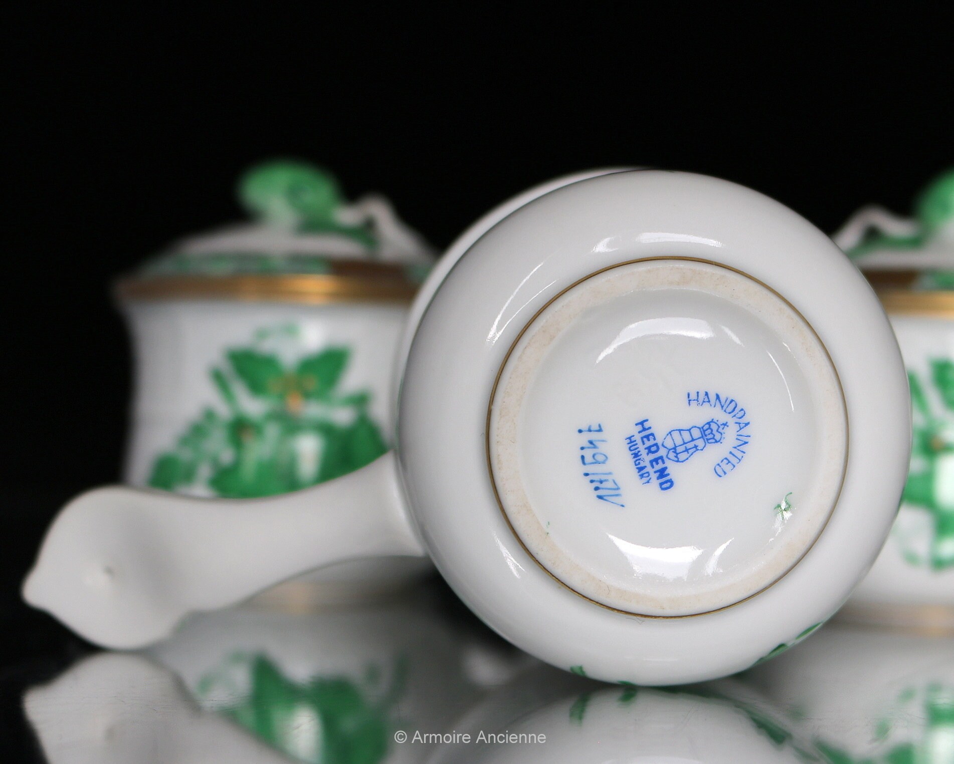 6x HEREND Pots De Creme - Lidded Hot Chocolate Pots 6x HEREND Pots De Creme - Lidded Hot Chocolate Pots