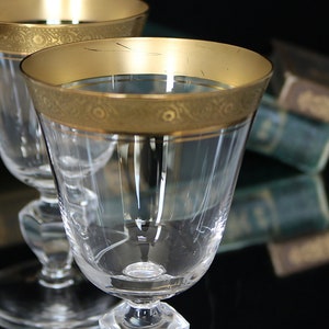 Crystal WINE Glasses Goblets with Gold Rim THERESIENTHAL image 6