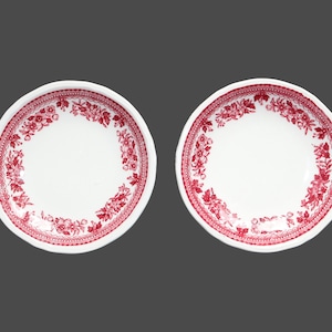2x Porcelain Tea Bag Plates - VILLEROY & BOCH Fasan Red
