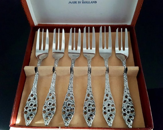 フォーク デザート ケーキ 6本 シルバー 銀製 銀器 銀メッキデザート