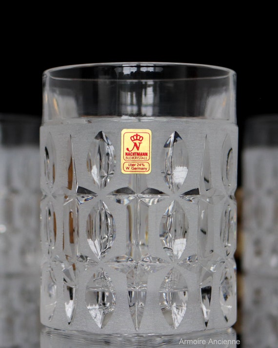 2x Crystal Whiskey Glasses Low Ball Tumblers NACHTMANN 