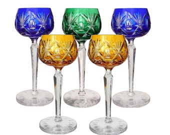 1x Crystal WINE Glass - Colored Crystal - Etsy