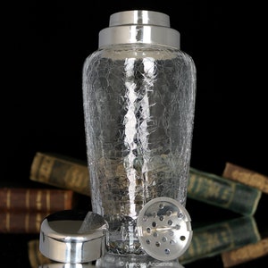 Crystal COCKTAIL SHAKER in Cracked Glass Optics