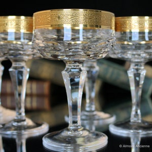 6x Crystal CORDIAL Coupe Glasses with 24K Gold Rim - KK Zwiesel