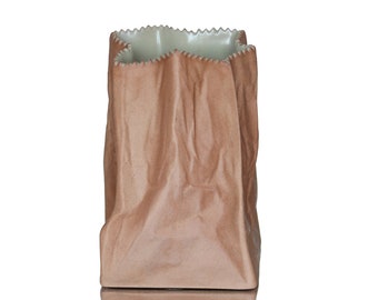 ROSENTHAL Ceramic Vase in Paper Bag Design 15 cm, Do Not Litter Collection - Design by Tapio Wirkkala