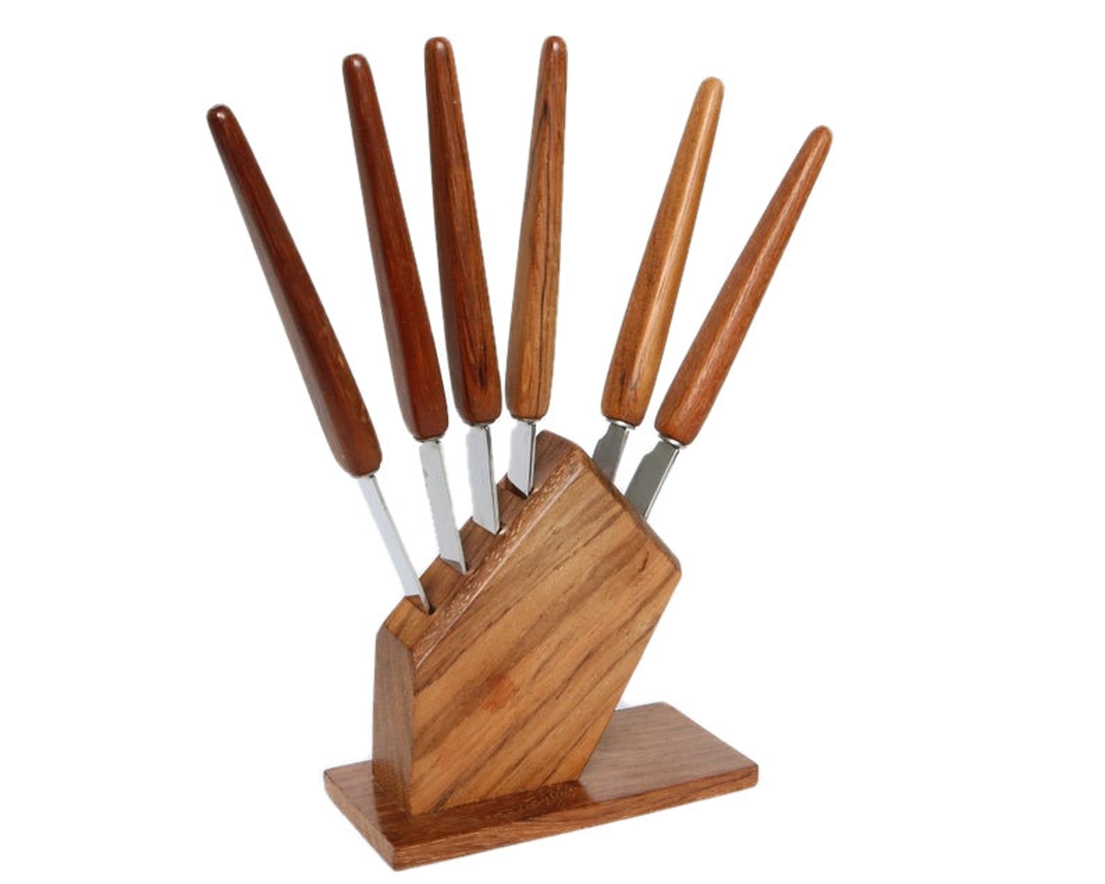 Cheese KNIFE SET With Wooden Holder Snack Knives Butter Etsy