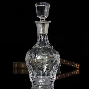 English CRYSTAL DECANTER with Sterling Silver Mounting - J. A. CAMPBELL