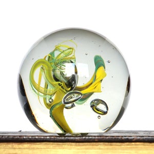 Glass Ball PAPERWEIGHT with Controlled Bubble Inclusions