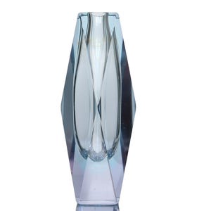 Murano Glass Vase in Aquamarine Blue - Sommerso Glass Vessel