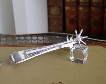 Silver-Plated Ice Cube Tongs with Claw: Sheffield Barware