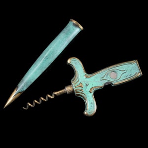 Multifunctional Bar Tool - Wine Opener, Cigar Cutter & Letter Opener in Sword Design - D.B.P. No. 887711 by Arthur Griep, Solingen