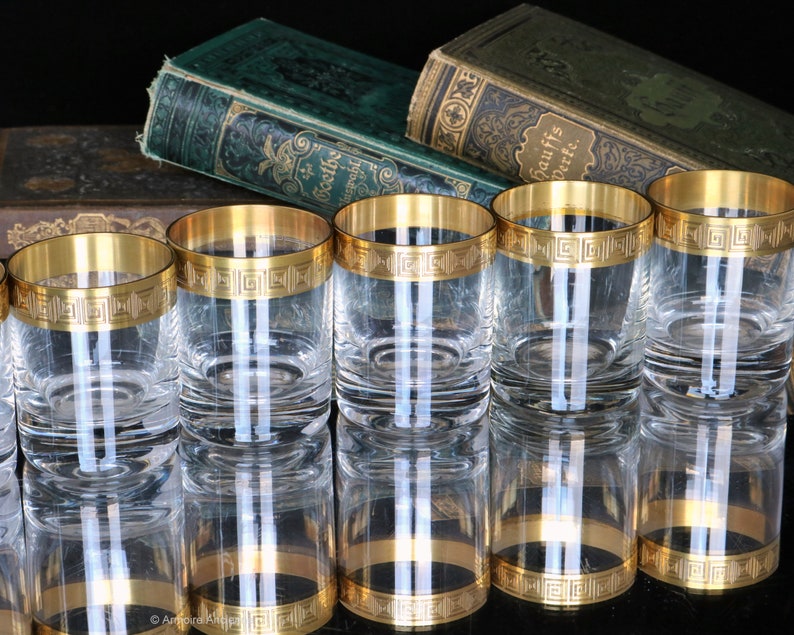 6x Crystal SHOT Glasses with Gold Rim Small LIQUEUR or Etsy
